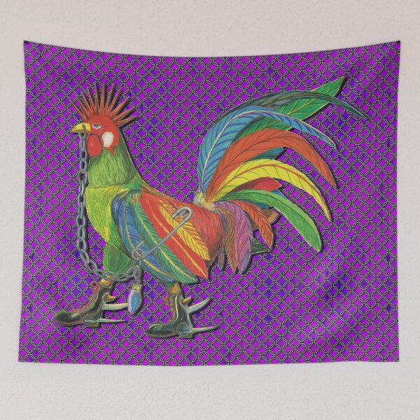 Artikelvorschau, Punky Rooster Basic on Mauve and Chains entworfen und verkauft von AJLeibengeist.