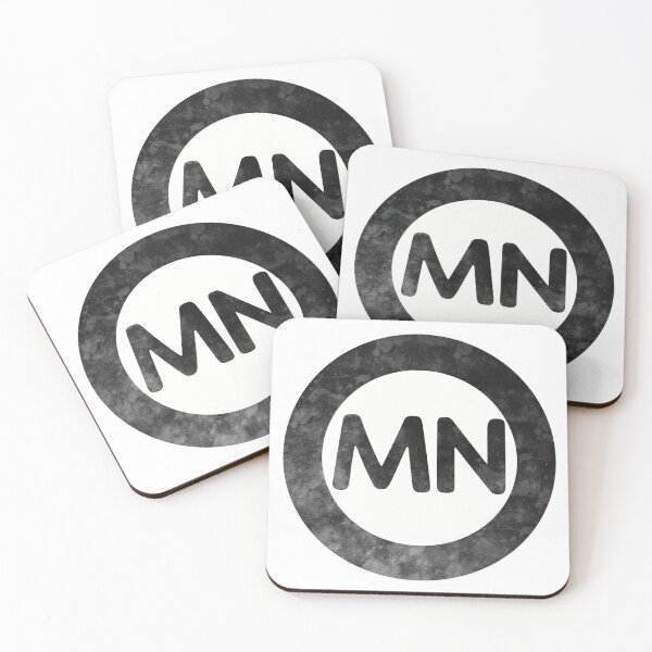 Item preview, Minnesota MN distressed black and white circle designed and sold by Krista Robertson.