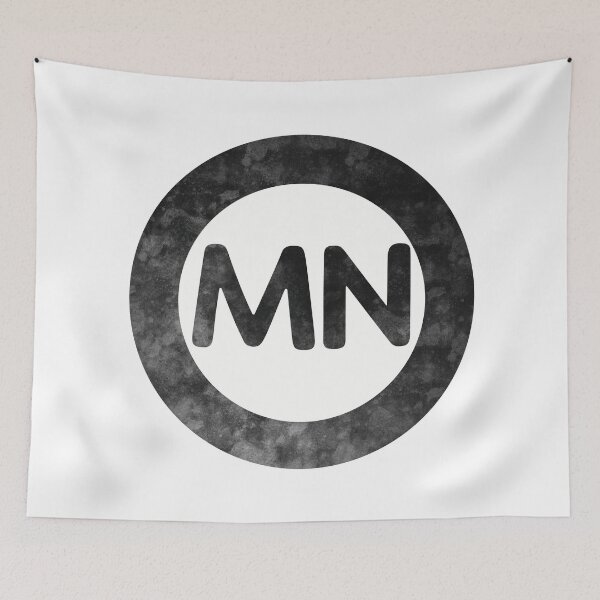 Item preview, Minnesota MN distressed black and white circle designed and sold by Krista Robertson.