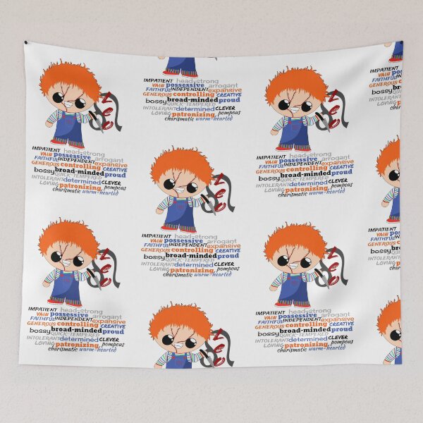 Item preview, Leo Zodiac Horror Monster- funny, cute, july, august, zodiac, sign, horoscope, creepy, horror, thriller, movie, film, traits, knife, leo, toy, doll, scary, killers, fiction, humorous, word, cloud designed and sold by Bruh-llc.