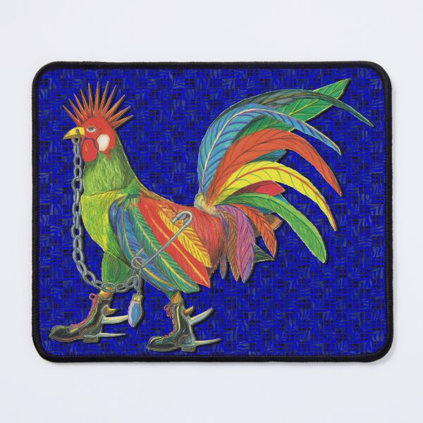 Item preview, Punky Rooster Basic on Prime Blue Checkered Black Dark designed and sold by AJLeibengeist.