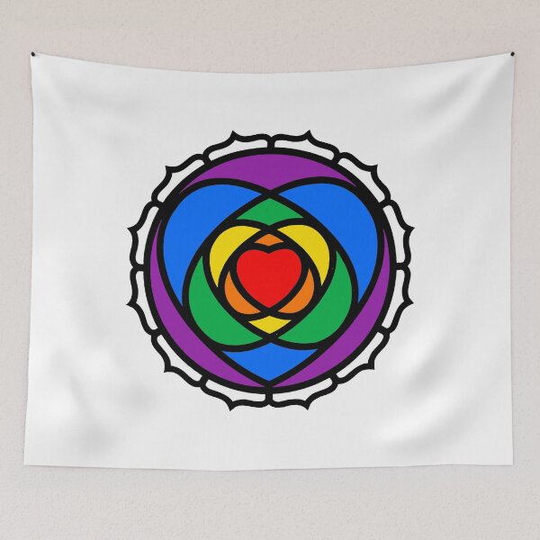 Item preview, heart mandala - peace & Love lgtbq colors designed and sold by OptLuv.