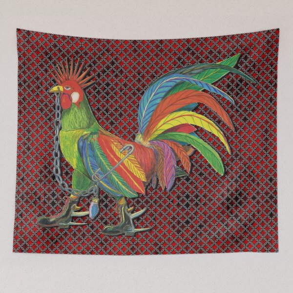 Artikelvorschau, Punky Rooster Basic on Red Orange and Chains entworfen und verkauft von AJLeibengeist.