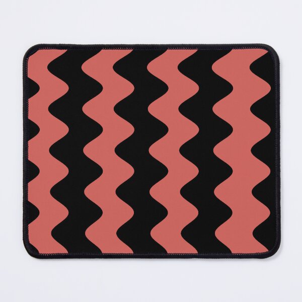 Item preview, Red-Orange Black Wavy Vertical Rippled Stripe Pattern Pairs 2023 COTY Raspberry Blush 2008-30 designed and sold by ColorOfTheYears.