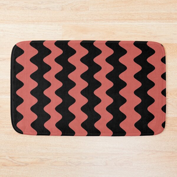 Item preview, Red-Orange Black Wavy Vertical Rippled Stripe Pattern Pairs 2023 COTY Raspberry Blush 2008-30 designed and sold by ColorOfTheYears.
