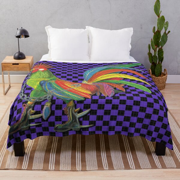 Artikelvorschau, Punky Rooster Basic on Violet checkered Black Dark entworfen und verkauft von AJLeibengeist.