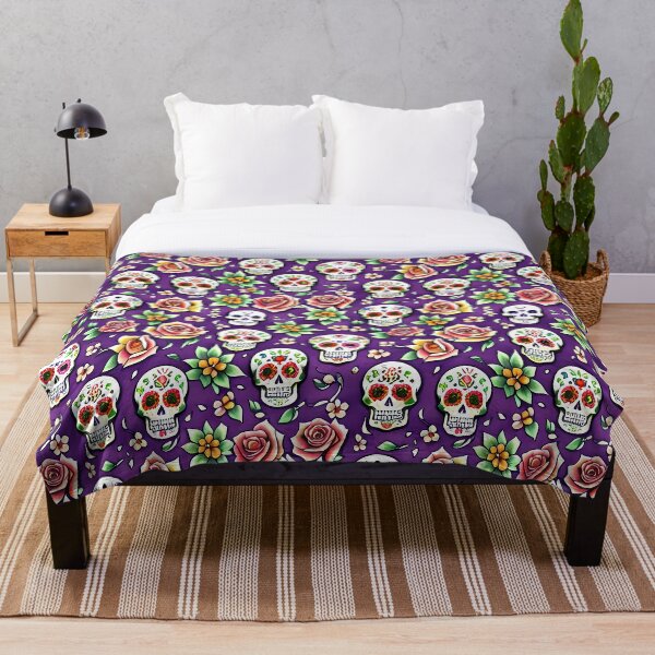 Item preview, Sugar Skull Flower Pattern designed and sold by Zemracreative.