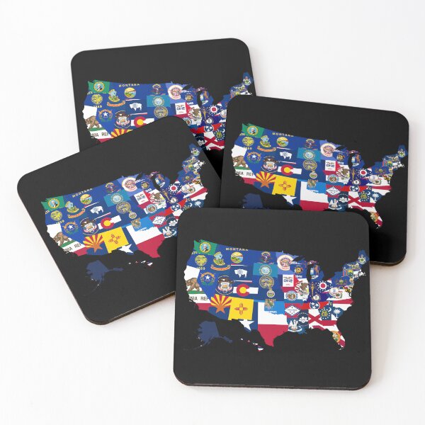 Item preview, United States of America (USA) State Flags Map With County Outlines designed and sold by Alo.