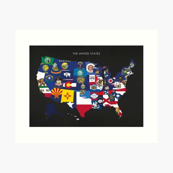 Item preview, United States of America (USA) State Flags Map With County Outlines designed and sold by Alo.