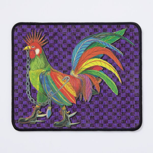 Artikelvorschau, Punky Rooster Basic on Violet Checkered Black entworfen und verkauft von AJLeibengeist.