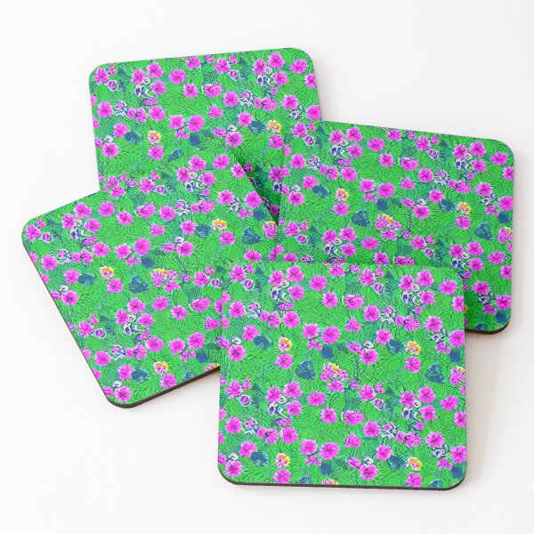 Item preview, Pink and yellow flower patterns designed and sold by ArteEterno.