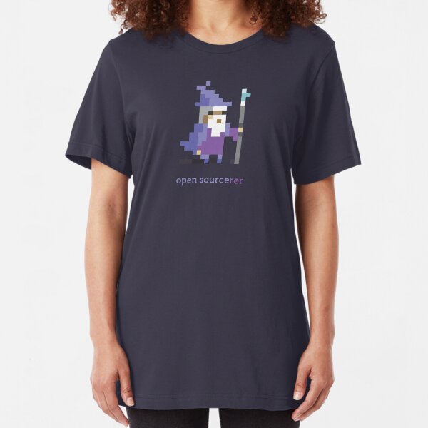 8-bit Open Source Sorcerer - Programming Slim Fit T-Shirt