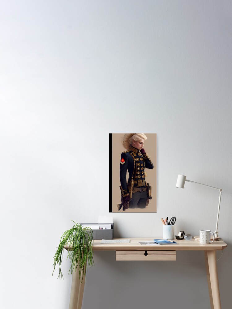 Beautiful steampunk blonde Officer in Military Uniform Poster for Sale by  Eliteijr
