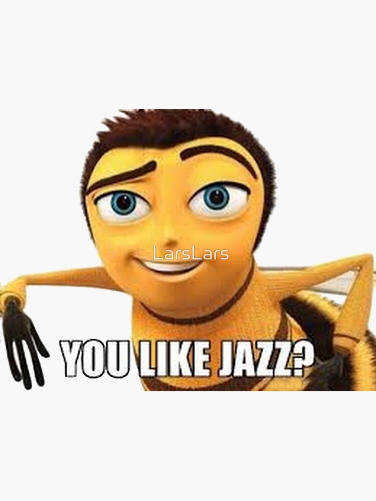 "you like jazz?" Sticker for Sale by LarsLars | Redbubble image.