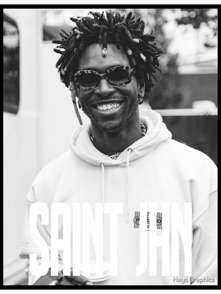 "SAINt JHN | B&W Poster Design" Sticker For Sale By HaysMolm | Redbubble