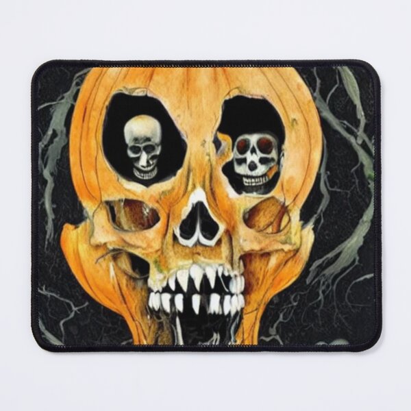 Item preview, halloween a rotten and disintegrated pumpkin reveals skeletons and witches in style of dave mckean designed and sold by bestoftrendy.