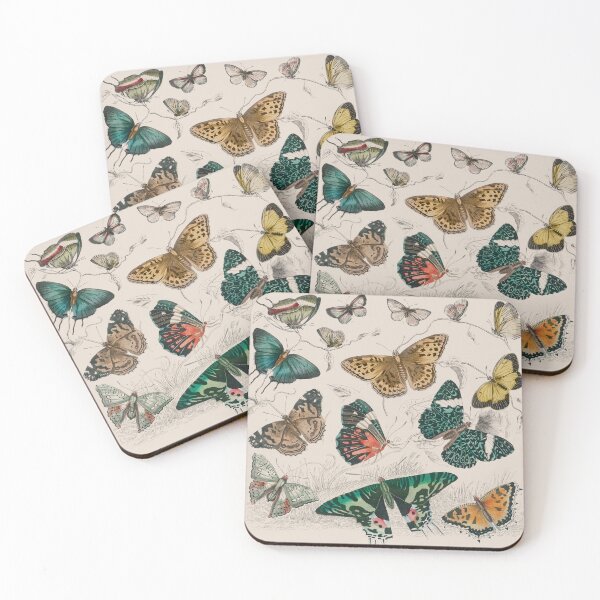 Item preview, butterfly collection antique watercolor art butterflies vintage designed and sold by antiqueart.