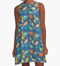 Colorful Dinosaur Pattern A-Line Dress
