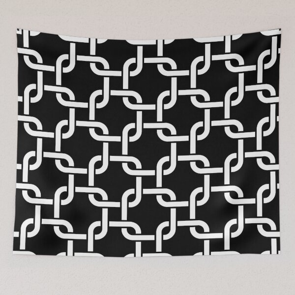 Item preview, Black Interlocking Square Pattern designed and sold by patternplaten.