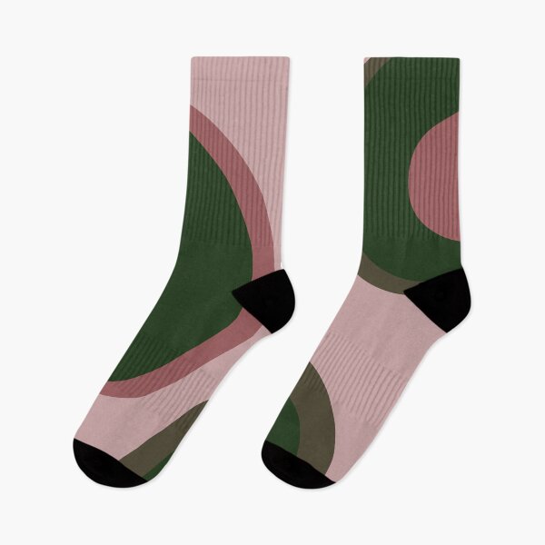 Aperçu de l'œuvre Cercles géométriques rose et vert créée et vendue par ChantalDesign.