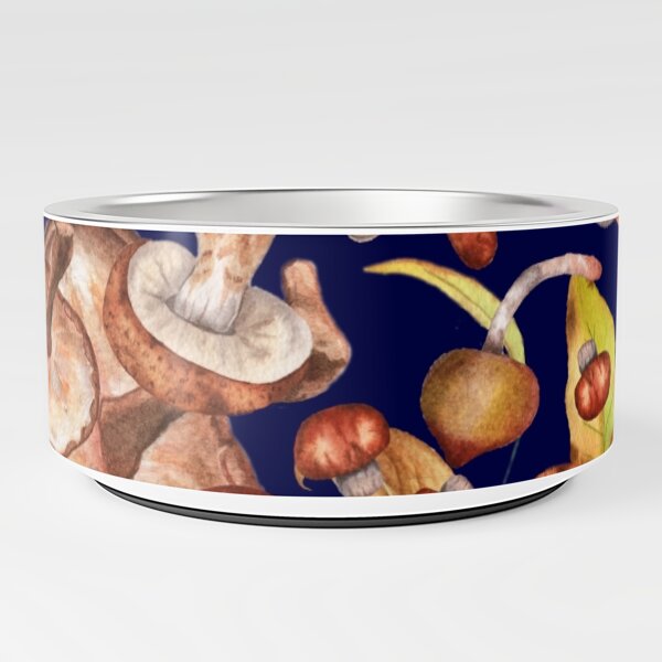 Vegan lifestyle Mushroom Pattern Pet Bowl