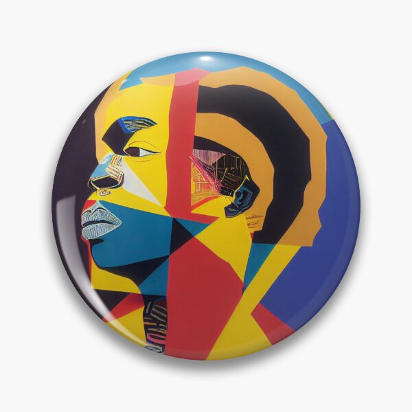Item preview, IndigenousPeoples-American man in a multicolored geometric shape designed and sold by hassendz.