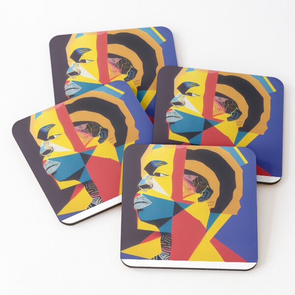 Item preview, IndigenousPeoples-American man in a multicolored geometric shape designed and sold by hassendz.