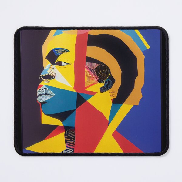 Item preview, IndigenousPeoples-American man in a multicolored geometric shape designed and sold by hassendz.