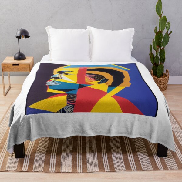 Item preview, IndigenousPeoples-American man in a multicolored geometric shape designed and sold by hassendz.