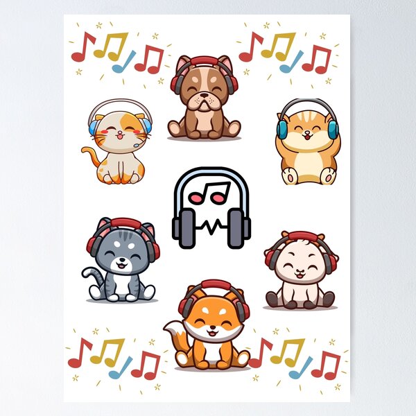 Item preview, Music loving animals  designed and sold by JDreaming.