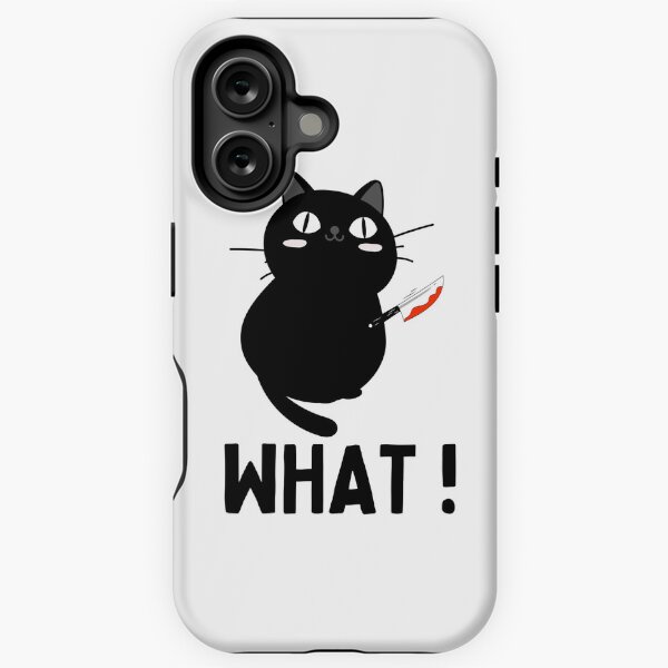 Aperçu de l'œuvre Chat Quoi ? Chat noir meurtrier avec couteau créée et vendue par REDAMONDShop.