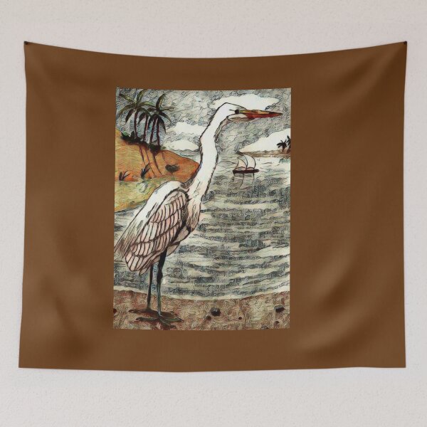 Item preview, Garth The Great White Egret designed and sold by pinkyjainpan.