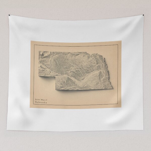 Item preview, Nebraska, USA Relief Map 3D digitally-rendered designed and sold by ThinkAboutMaps.