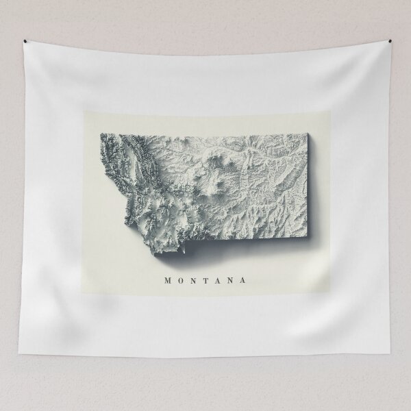 Item preview, Montana, USA Relief Map 3D digitally-rendered designed and sold by ThinkAboutMaps.