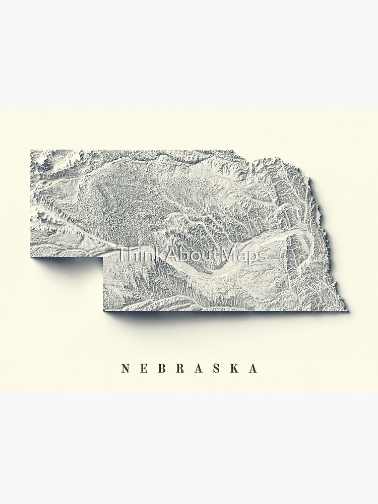 "Nebraska, USA Relief Map 3D digitallyrendered" Poster for Sale by