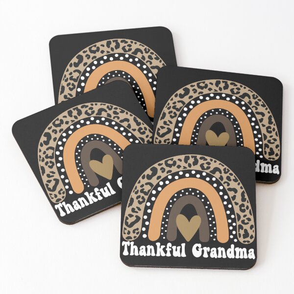 Item preview, Thankful Grandma Thanksgiving Leopard Rainbow Gift Idea for Grandmothers - Black designed and sold by PearlMoonGrapes.