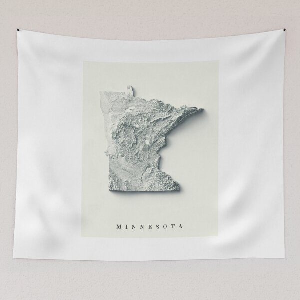 Item preview, Minnesota, USA Shaded Relief Map 3D digitally-rendered designed and sold by ThinkAboutMaps.