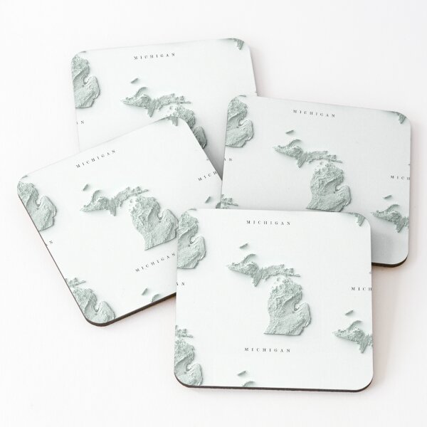 Item preview, Michigan, USA Shaded Relief Map 3D digitally-rendered designed and sold by ThinkAboutMaps.