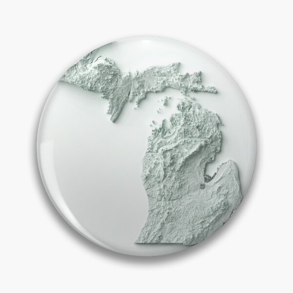 Item preview, Michigan, USA Shaded Relief Map 3D digitally-rendered designed and sold by ThinkAboutMaps.