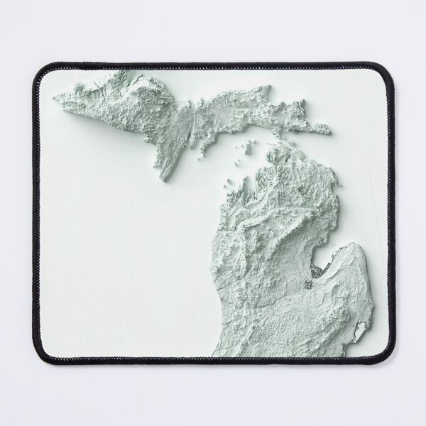 Item preview, Michigan, USA Shaded Relief Map 3D digitally-rendered designed and sold by ThinkAboutMaps.
