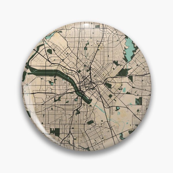 Artikelvorschau, Dallas Stadtplan von Texas, USA - Vintage entworfen und verkauft von deMAP.
