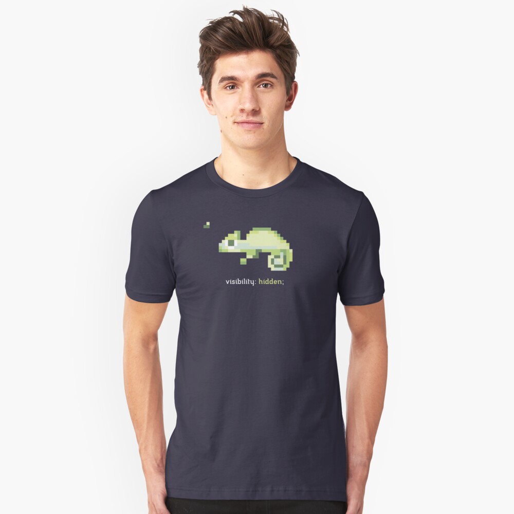 CSS 8-bit Chameleon - Programming Slim Fit T-Shirt