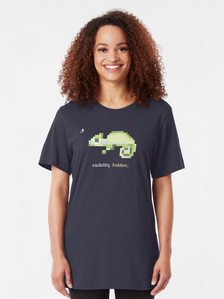 Alternate view of CSS 8-bit Chameleon - Programming Slim Fit T-Shirt