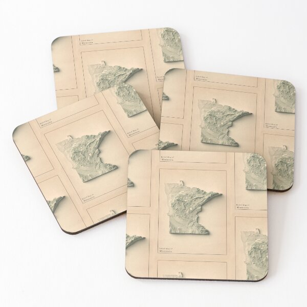 Item preview, Minnesota, USA Shaded Relief Map 3D digitally-rendered designed and sold by ThinkAboutMaps.