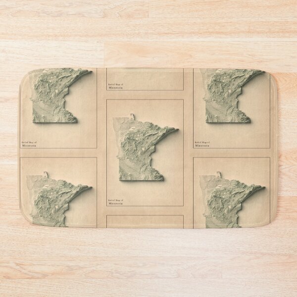 Item preview, Minnesota, USA Shaded Relief Map 3D digitally-rendered designed and sold by ThinkAboutMaps.