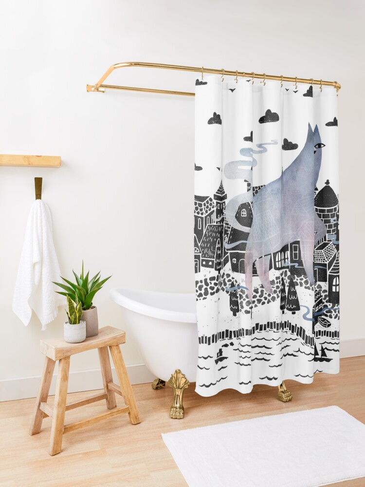 Alternate view of The Fog Shower Curtain