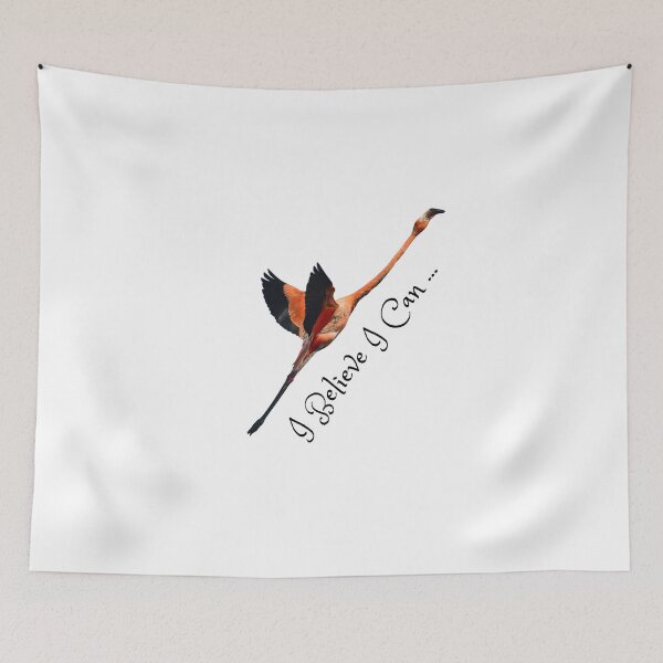 Item preview, I Believe I can  Pink Flamingo in flight designed and sold by BeeGeesDesigns.