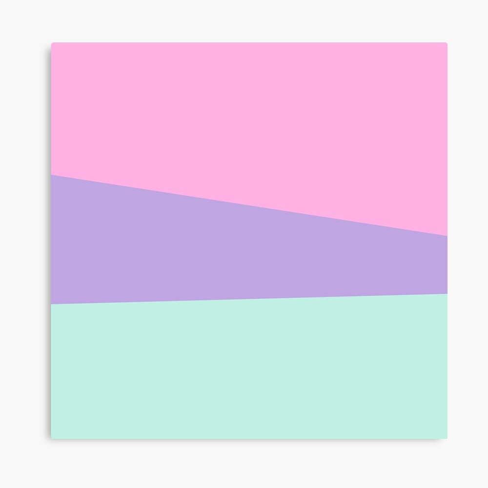 Pastel colours geometric: mint, mauve, pink.