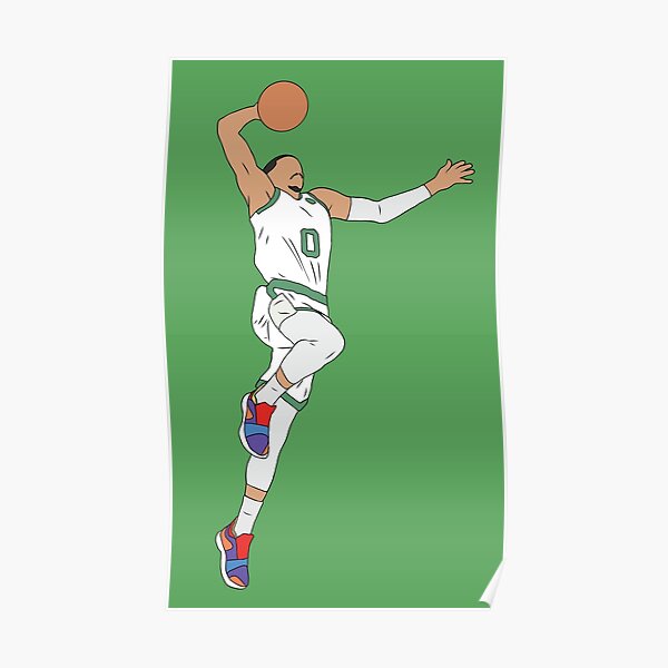 Jayson Tatum Boston Celtics Dunk LeBron James Print Wall Art - POSTER 20x30