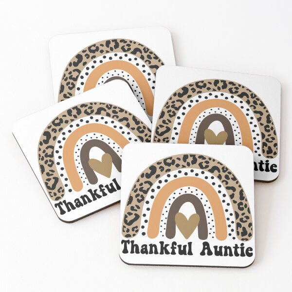 Item preview, Thankful Auntie Thanksgiving Leopard Rainbow Gift Idea for Aunt designed and sold by PearlMoonGrapes.